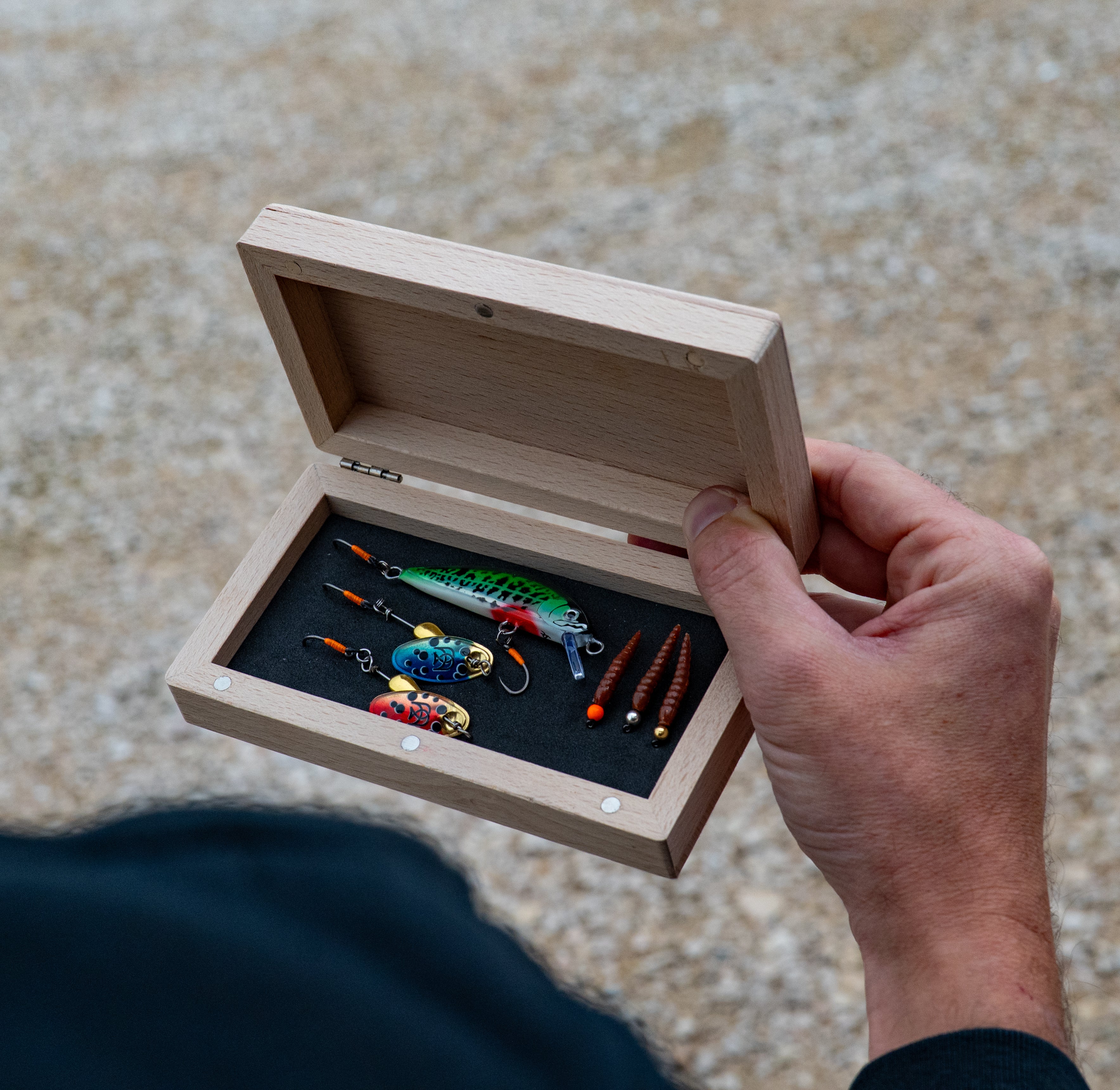 Coffret en bois avec MIX leurres <br> (Personnalisé)