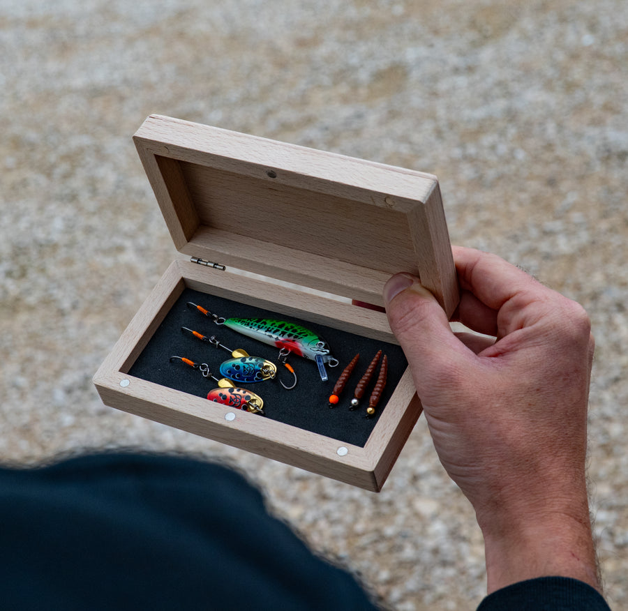 Coffret en bois avec MIX leurres <br> (Personnalisé)